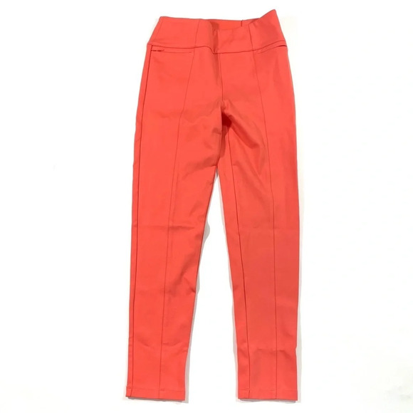 Betabrand Power Down Skinny Pants Orange Coral - Picture 2 of 10